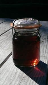 Jar of maple syrup