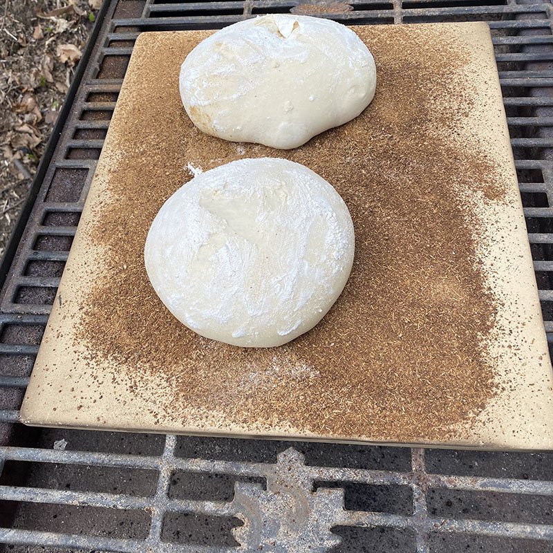 baking bread in the sapling bread oven