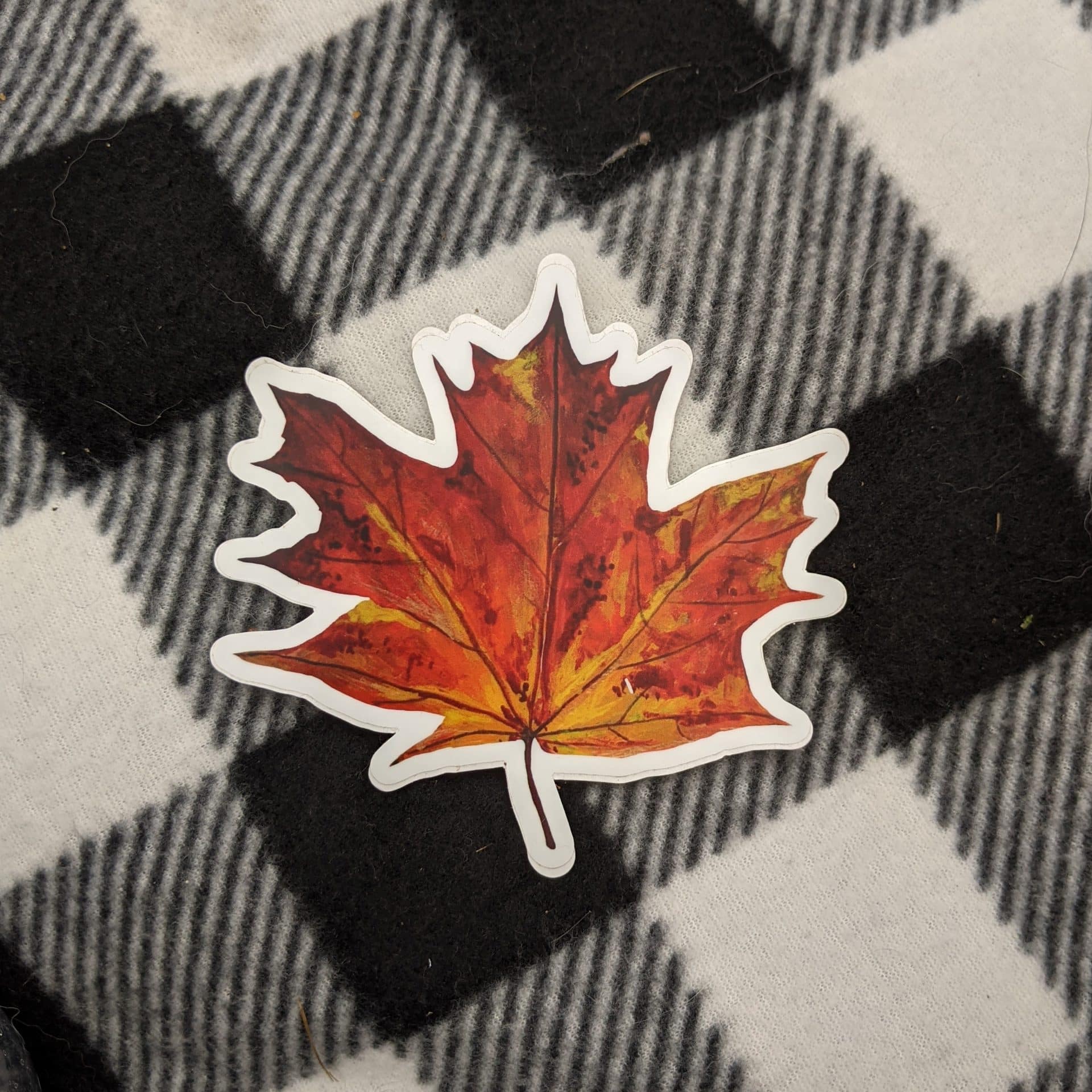 Maple leaf sticker