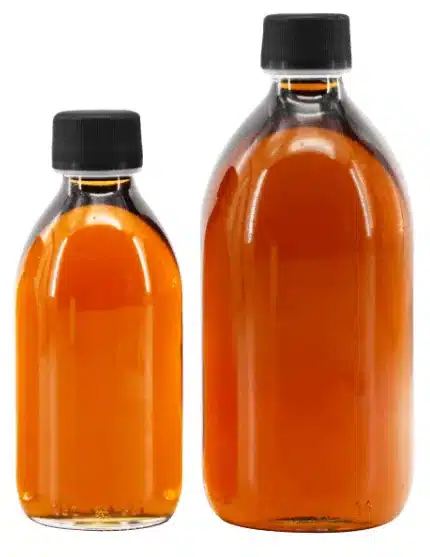 bottles full of maple syrup