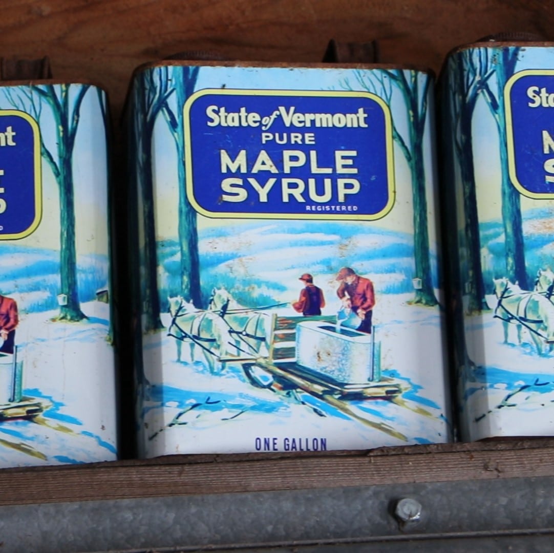 Antique Square Maple Syrup Tins
