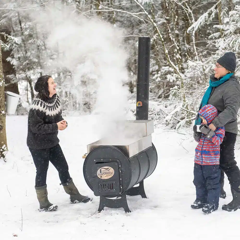 Making Homemade Maple Syrup with a Barrel Evaporator