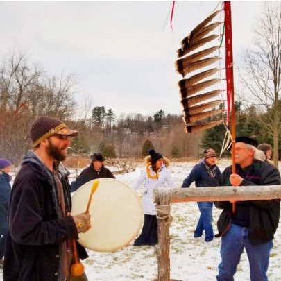 People participating in an Abenaki cultural event.