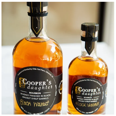 Two bottles of bourbon.